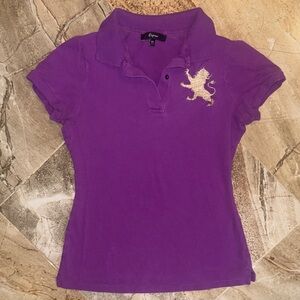 Express Purple Polo with Lion Detail